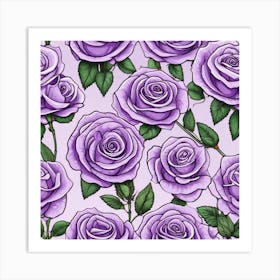 Purple Roses 25 Art Print