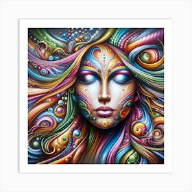 Psychedelic Woman Art Print