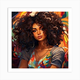 Afro Girl 14 Art Print