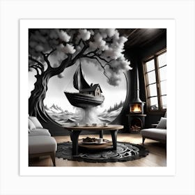 Ship In The Sky 2 Art Print