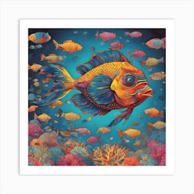 Fish Under Sea Art Print