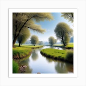 River In A Field 1 Art Print