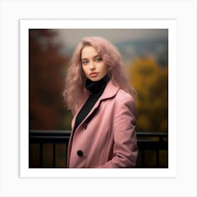 Girl with the pink hair Art Print