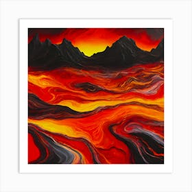 Fire And Lava Art Print