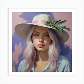 Portrait Of A Girl In A Hat Art Print