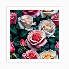 Wallpaper Roses 1 Art Print