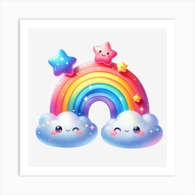 Rainbow And Clouds 2 Art Print