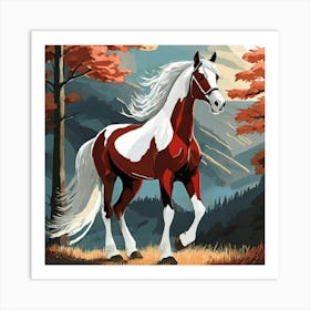 Horse In The Forest Art Print