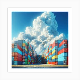 Shipping Containers In The Sky Art Print