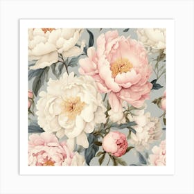 Peony Wallpaper 2 Art Print