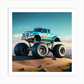 Monster Truck In The Desert 2 Art Print