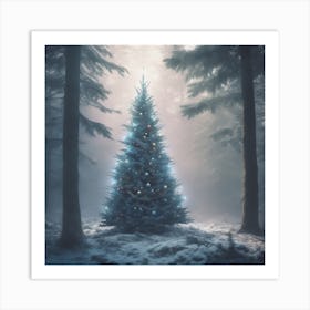 Christmas Tree In The Forest 77 Art Print