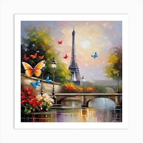 Paris With Butterflies 74 Art Print