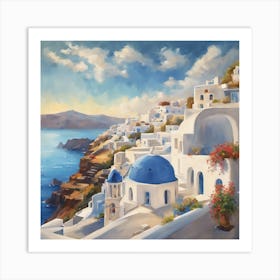274129 Charming Santorini Island With Pristine Beaches An Xl 1024 V1 0 Art Print