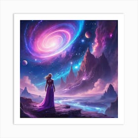 Galactic Serenity: Edge of the Celestial Sea Art Print