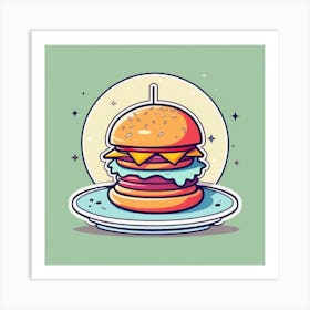 Burger On A Plate 132 Art Print