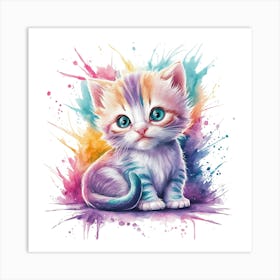 Cute Cat Kitten Painting Art Print