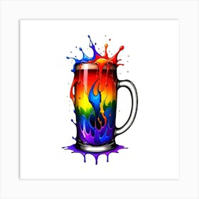 Rainbow Beer Mug Art Print