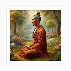 Buddha In The Forest 1 Art Print