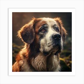 St Bernard Dog 2 Art Print