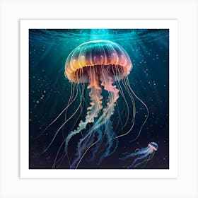 Medusa Jellyfish In The Ocean Art Print