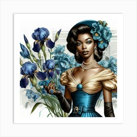 Blue Iris-2 Art Print