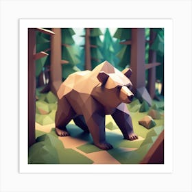 Low Poly Bear Art Print