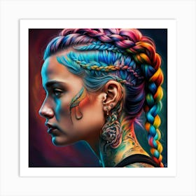 Tattooed Girl hippy Art Print