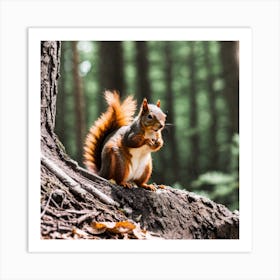 Squirrel In The Forest 115 Art Print