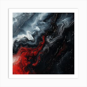 Abstract Black And Red Painting Art Print