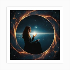 Woman In A Circle Art Print