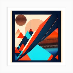 Abstract Mountain Landscape Art Print