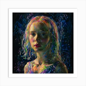 'The Girl With The Rainbow Hair' Art Print