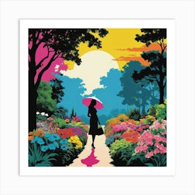 Woman In The Garden 2 Art Print