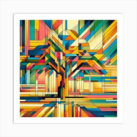 Abstract modernist Acacia tree 1 Art Print