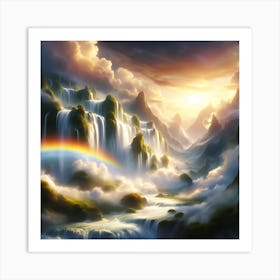 Mythical Waterfall 15 Art Print