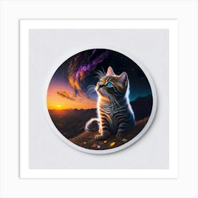 Cat Colored Sky (93) Art Print