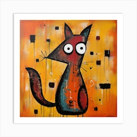 Cat With Big Eyes Art Print