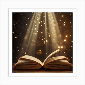 Open Book With Light Art Print