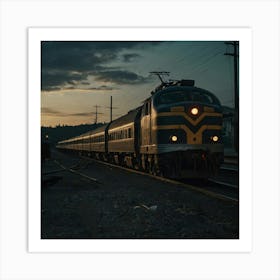 Train On The Tracks Art Print