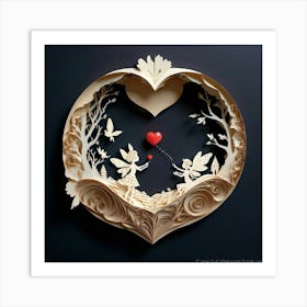 Heart Of Paper Art Art Print