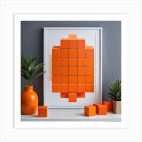 Orange Cubes Art Print