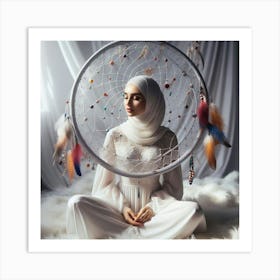 Muslim Woman With Dream Catcher Art Print