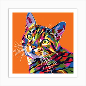 Kisha2849 Bengal Cat Colorful Picasso Style Full Page No Negati 3d60b615 Cc11 4122 8f95 6dd02c943641 Art Print