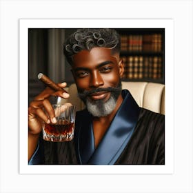 Portrait Of A Man With A Cigar-8 Art Print