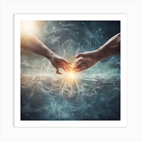 0 One Hand Touches The Other, And Energy Spreads Eve Esrgan V1 X2plus Art Print