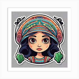 Mexico Sticker 2d Cute Fantasy Dreamy Vector Illustration 2d Flat Centered By Tim Burton Pr (13) Art Print