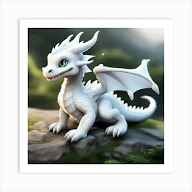 White Dragon Art Print