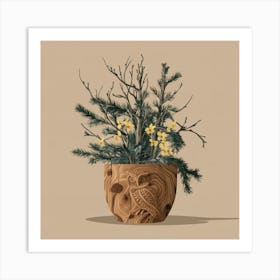 Owl In A Pot Art Print