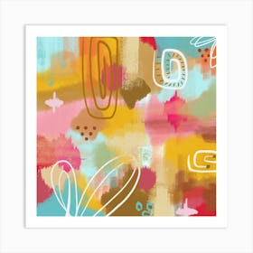 Earthy Colourful Abstract Art Art Print